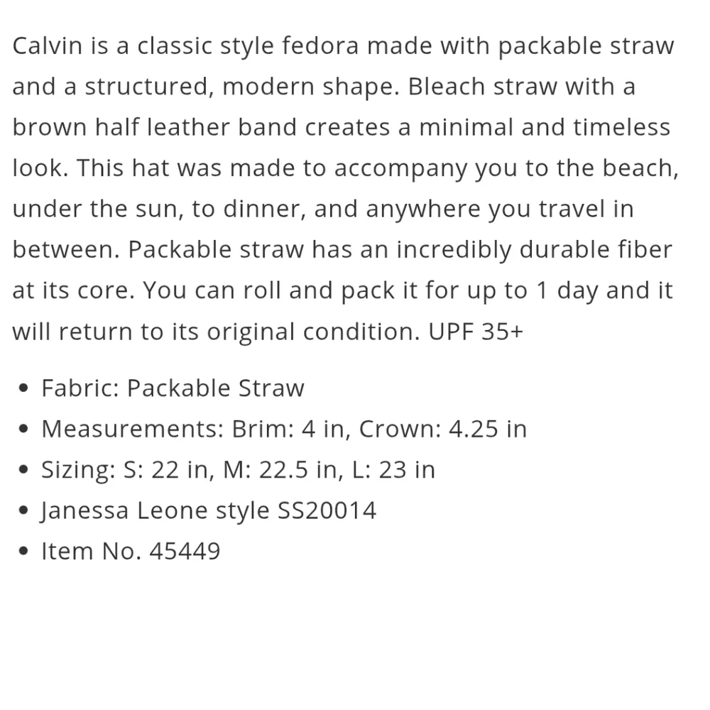 $287 Janessa Leone Calvin Packable Straw Hat In White Size M - Picture 12 of 12